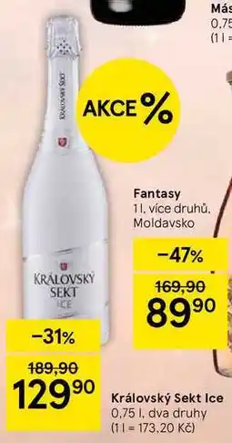 Tesco Královský Sekt Ice, 0,75 I, dva druhy nabídka
