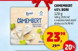 Penny Market CAMEMBERT 45% BONI, 120 g nabídka