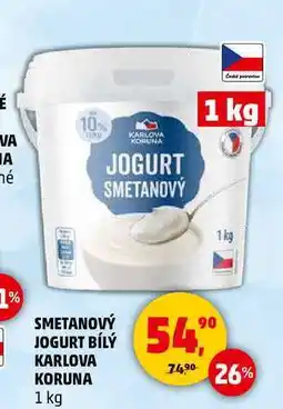 Penny Market SMETANOVÝ JOGURT BÍLY KARLOVA KORUNA, 1 kg nabídka