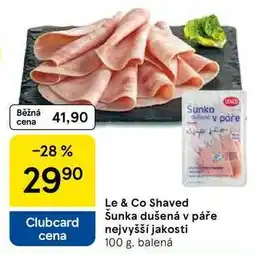 Tesco Le & Co Shaved Šunka dušená v páře nejvyšší jakosti, 100 g nabídka
