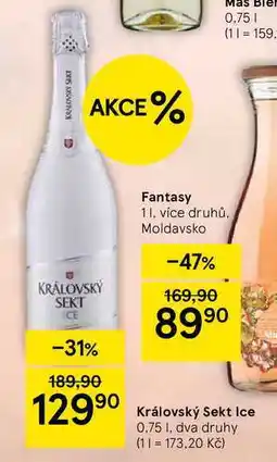 Tesco Královský Sekt Ice, 0.75 l, dva druhy nabídka