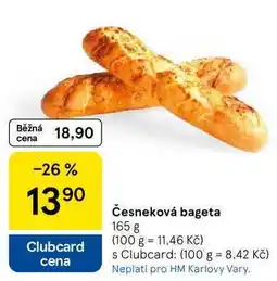 Tesco Česneková bageta, 165 g nabídka