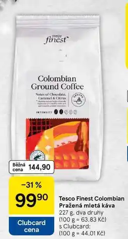 Tesco Tesco Finest Colombian Pražená mletá káva, 227 g, dva druhy nabídka