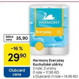 Tesco Harmony Everyday Kuchyňské utěrky, 2 role. 2 vrstvy nabídka