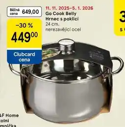 Tesco Go Cook Belly Hrnec s poklicí, 24 cm. nerezavějící ocel nabídka