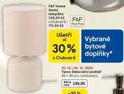 Tesco F&F home stolní lampička nabídka
