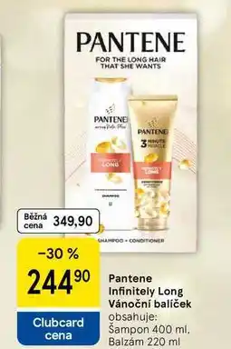 Tesco Pantene Infinitely Long Vánoční balíček obsahuje: Šampon 400 ml. Balzám 220 ml nabídka