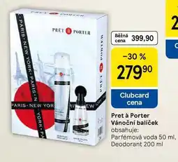 Tesco Pret à Porter C Vánoční balíček obsahuje: Parfémová voda 50 ml. Deodorant 200 ml nabídka