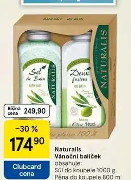 Tesco Naturalis Vánoční balíček obsahuje: Sůl do koupele 1000 g. Pěna do koupele 800 ml nabídka