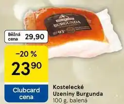 Tesco Kostelecké Uzeniny Burgunda, 100 g, balená nabídka