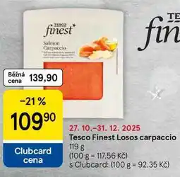 Tesco Tesco Finest Losos carpaccio, 119 g nabídka