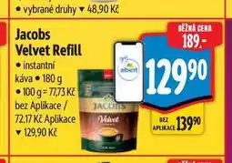 Albert Jacobs Velvet Refill instantní káva 180 g nabídka