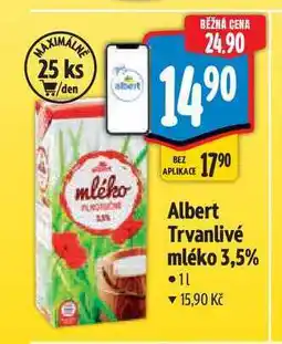 Albert Albert Trvanlivé mléko 3,5 % 1 l nabídka