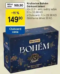 Tesco Krušovice Bohém Dárkové balení, 10x 0,5 l. sklo, světlý ležák nabídka