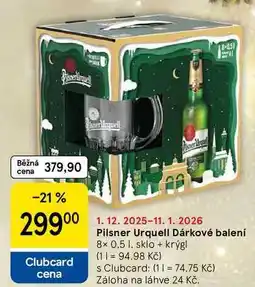 Tesco Pilsner Urquell Dárkové balení, 8x 0,5 l. sklo + krýgl nabídka