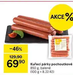 Tesco Kuřecí párky pochoutkové, 850 g, balené nabídka