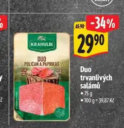 Albert Duo trvanlivých salámů 75 g nabídka