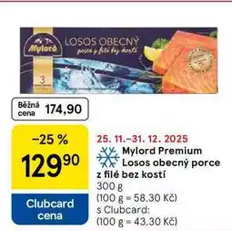 Tesco Mylord Premium Losos obecný porce z filé bez kostí, 300 g nabídka