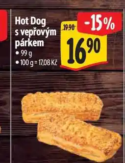 Albert Hot Dog s vepřovým párkem 99 g nabídka