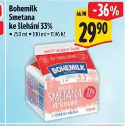 Albert Bohemilk Smetana ke šlehání 33% 250 ml nabídka