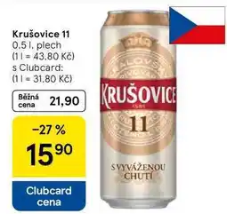 Tesco Krušovice 11, 0.5 l, plech nabídka