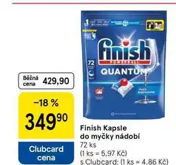 Tesco Finish Kapsle do myčky nádobí, 72 ks nabídka