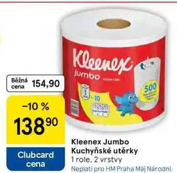 Tesco Kleenex Jumbo Kuchyňské utěrky, 1 role, 2 vrstvy nabídka