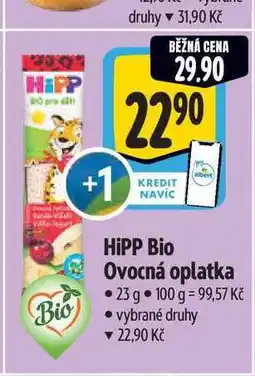 Albert HiPP Bio Ovocná oplatka 23 g nabídka