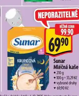 Albert Sunar Mléčná kaše 210g nabídka