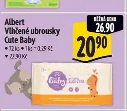 Albert Albert Vlhčené ubrousky Cute Baby 72 ks nabídka