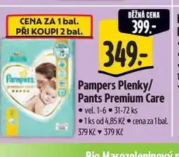 Albert Pampers Plenky/ Pants Premium Care vel. 1-6 31-72 ks nabídka