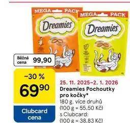 Tesco Dreamies Pochoutky pro kočky, 180 g, více druhů nabídka