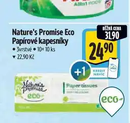 Albert Nature's Promise Eco Papírové kapesníky 3vrstvé 10x 10 ks nabídka