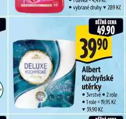 Albert Albert Kuchyňské Extra utěrky 3vrstvé 2 role nabídka