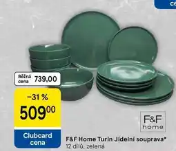 Tesco F&F Home Turin Jídelní souprava, 12 dílů, zelená nabídka