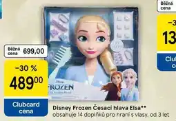 Tesco Disney Frozen Česací hlava Elsa, obsahuje 14 doplňků pro hraní s vlasy nabídka