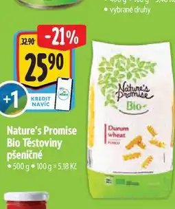 Albert Nature's Promise Bio Těstoviny pšeničné 500 g nabídka