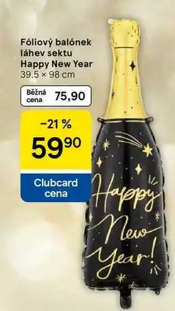 Tesco Fóliový balónek láhev sektu Happy New Year 39.5 x 98 cm nabídka