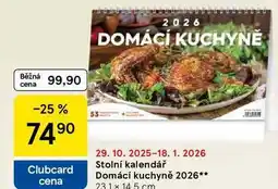 Tesco Stolní kalendář Domácí kuchyně 2026 231 x 145 cm nabídka