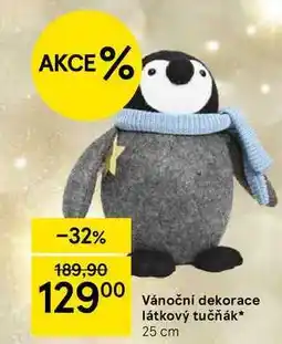 Tesco Vánoční dekorace látkový tučňák, 25 cm nabídka