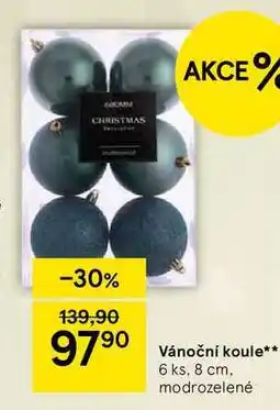 Tesco Vánoční koule, 6 ks, 8 cm, modrozelené nabídka