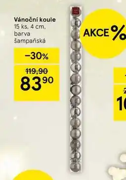 Tesco Vánoční koule, 15 ks, 4 cm, barva šampaňská nabídka
