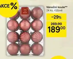 Tesco Vánoční koule, 24 ks, růžové nabídka
