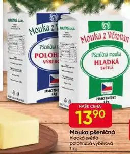Hruška Mouka z Verovan pšeničná hladká, světlá polohrubá výběrová 1 kg nabídka