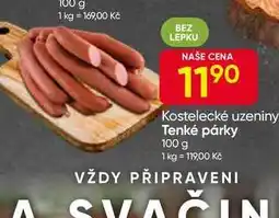 Hruška Kostelecké uzeniny Tenké párky 100 g nabídka
