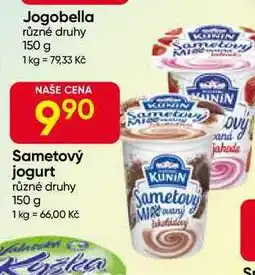 Hruška Kunín Sametový jogurt různé druhy 150 g nabídka