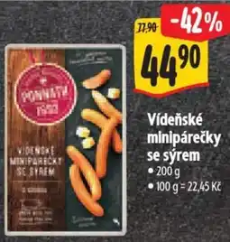 Albert Vídeňské minipárečky se sýrem nabídka