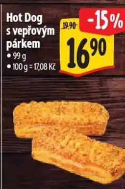 Albert Hot Dog s vepřovým párkem nabídka