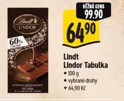 Albert Lindt Lindor Tabulka nabídka