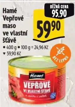 Albert Hamé Vepřové maso ve vlastní šťávě nabídka